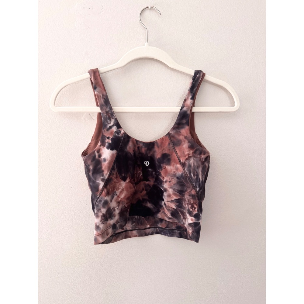 Lululemon Align Tank Top Diamond Dye Graphite Grey Pink Pastel Size 4 Yoga Crop - Picture 4 of 7